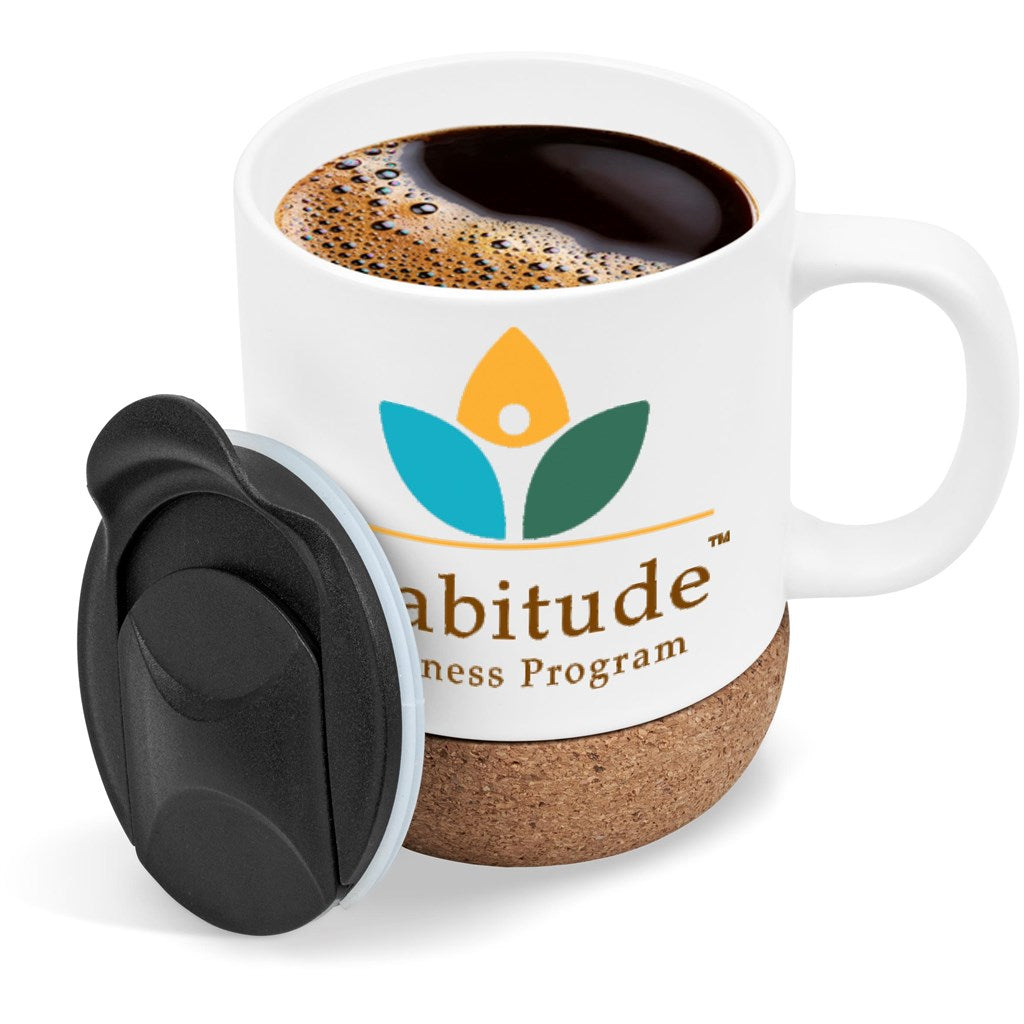 Serendipio Sienna Cork & Ceramic Sublimation Coffee Mug - 340ml - Image 9