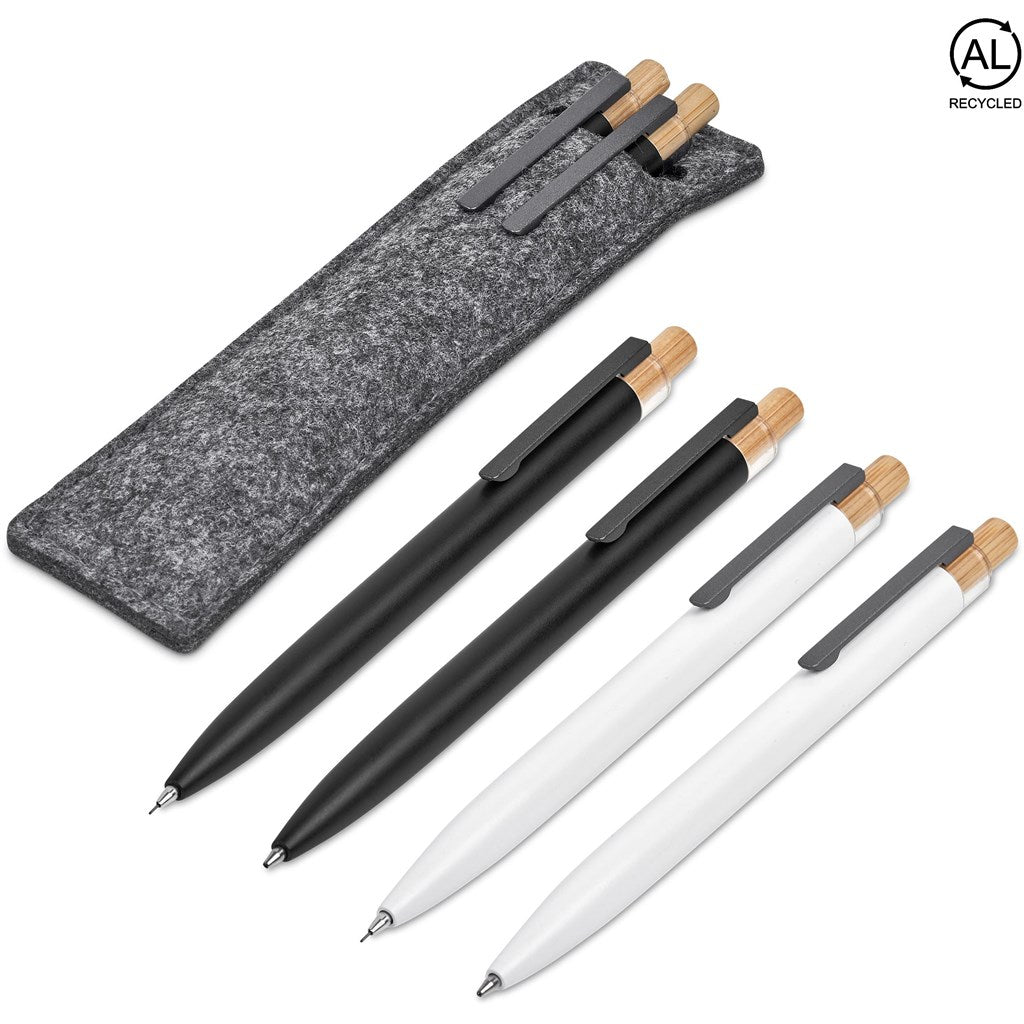 Okiyo Mimo Recycled Aluminum Ball Pen & Pencil Set - Image 2