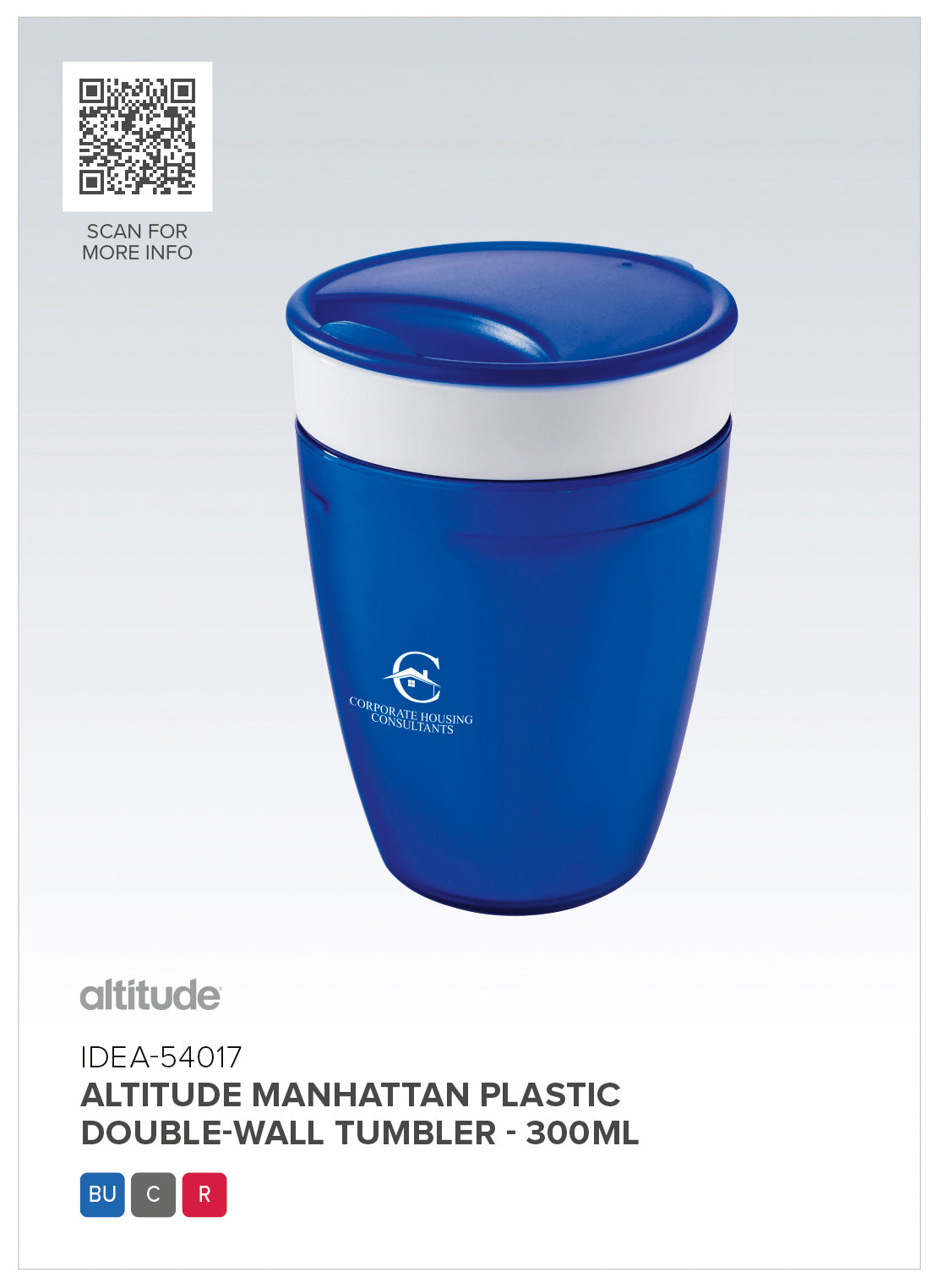 Altitude Manhattan Plastic Double-Wall Tumbler - 300ml - Image 3