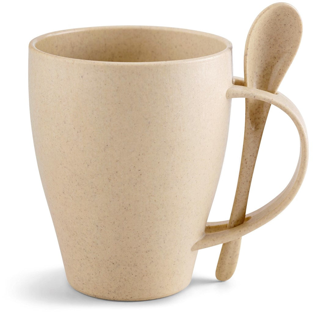 Okiyo Kawai Wheat Straw Mug & Spoon - 350ml - Image 3