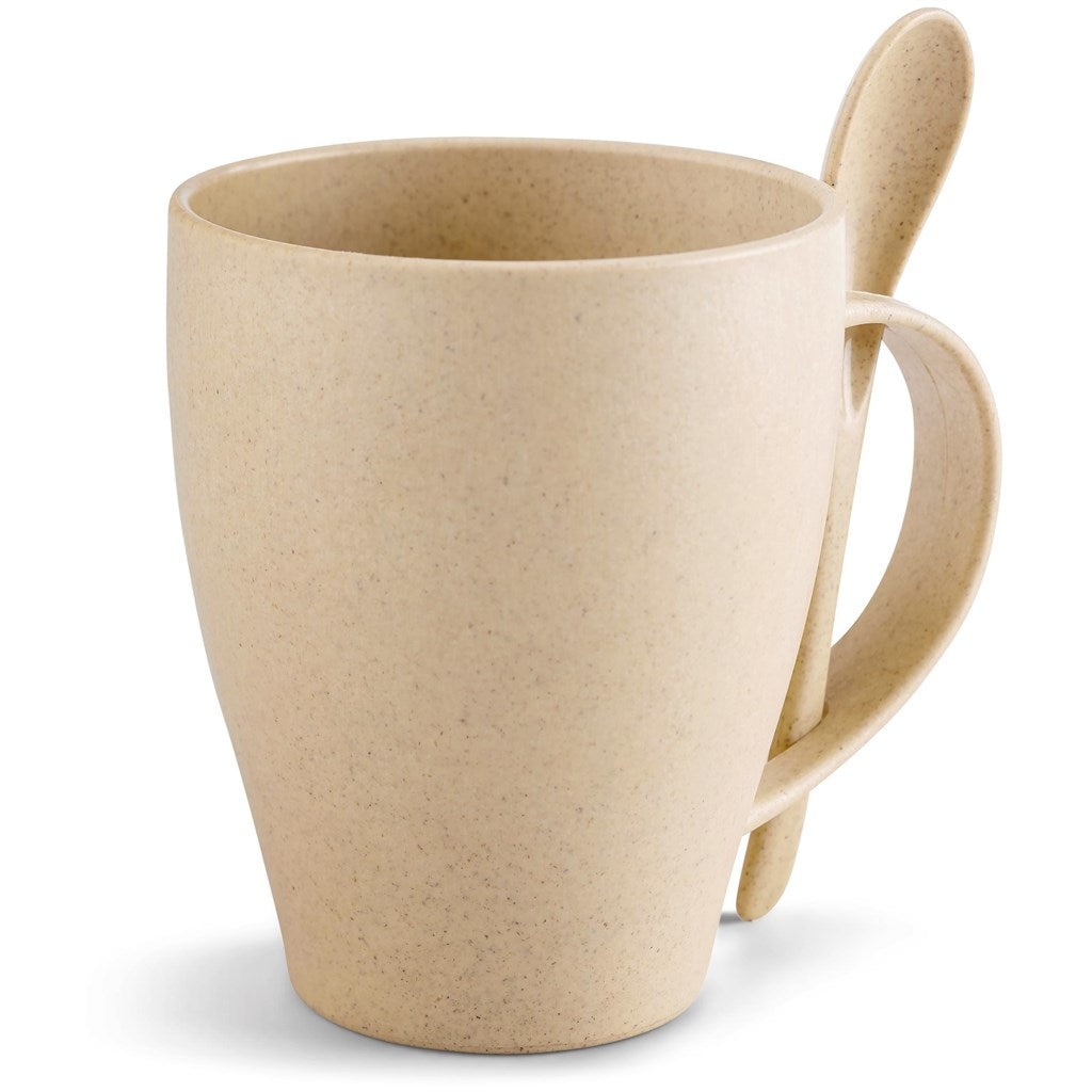 Okiyo Kawai Wheat Straw Mug & Spoon - 350ml - Image 5