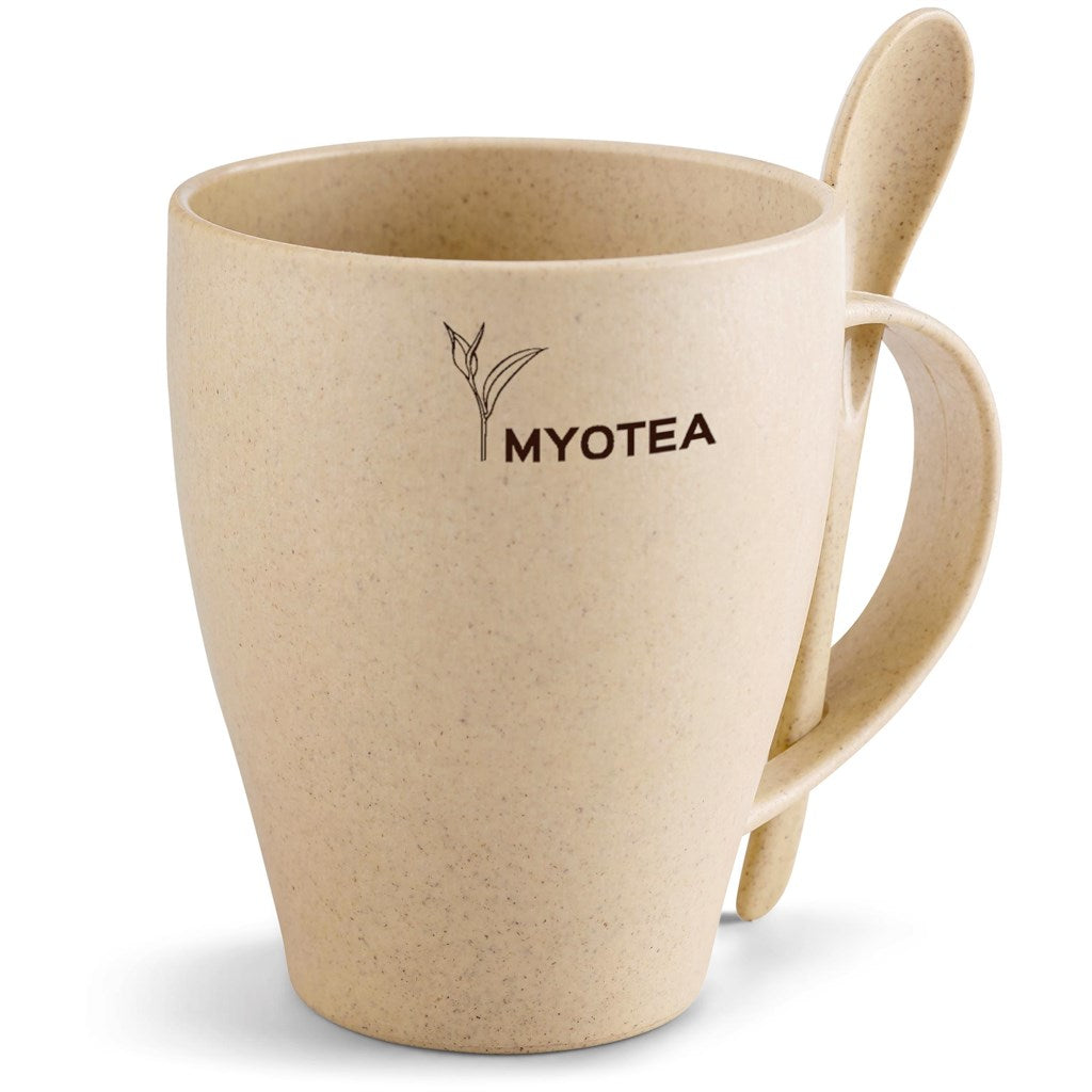 Okiyo Kawai Wheat Straw Mug & Spoon - 350ml - Image 4
