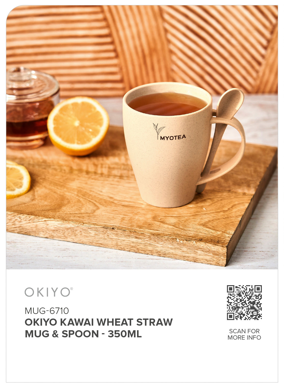Okiyo Kawai Wheat Straw Mug & Spoon - 350ml - Image 18