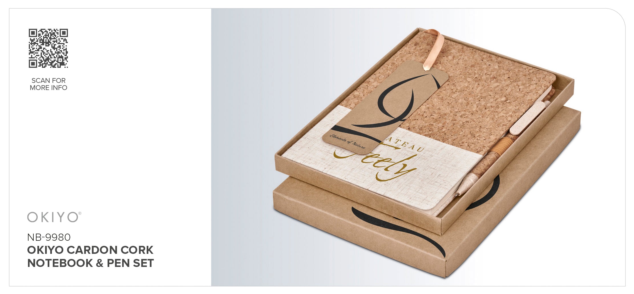 Okiyo Cardon Cork Notebook & Pen Set - Image 13